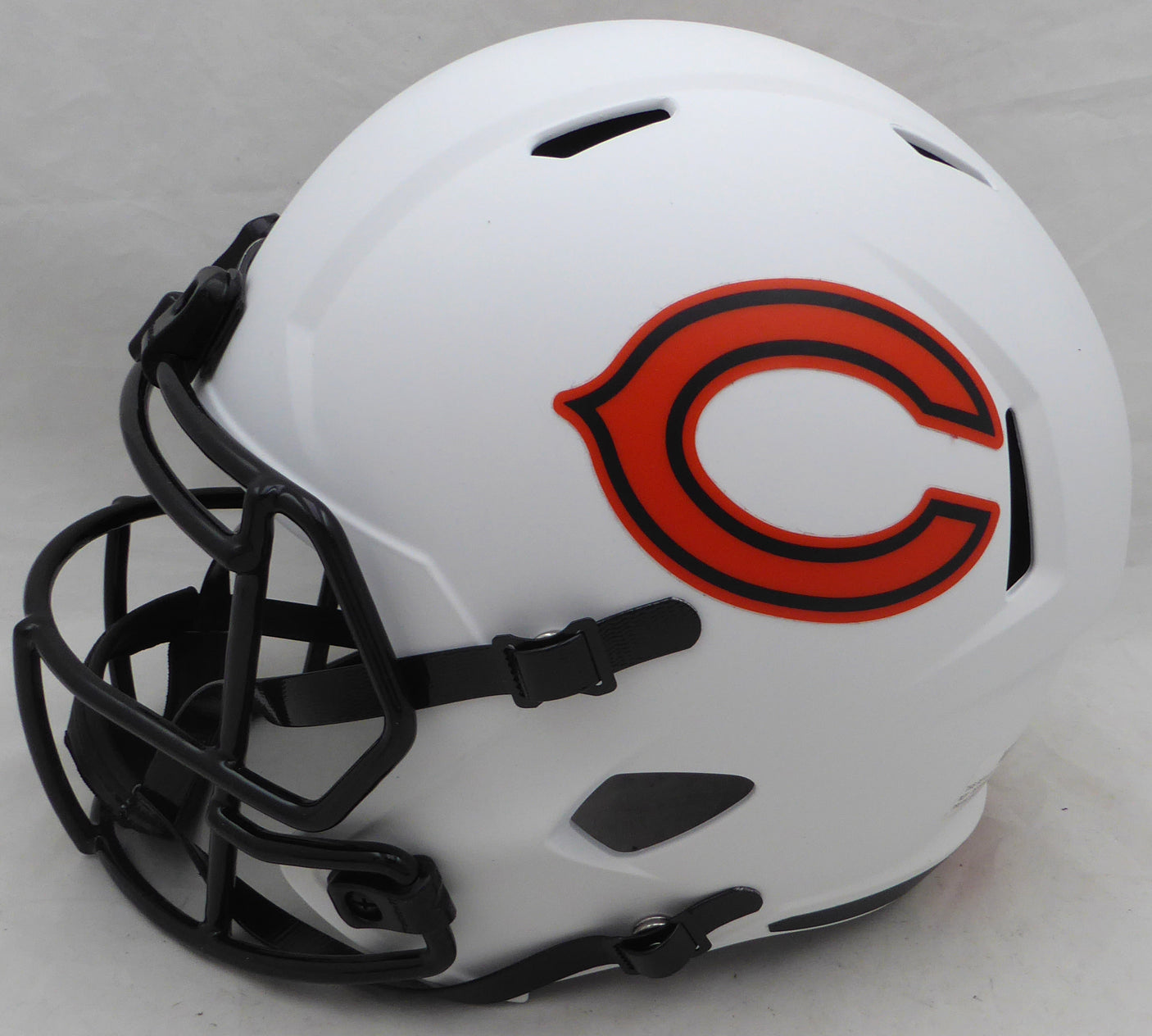 Justin Fields Autographed White Lunar Eclipse Full Size Speed Replica Helmet Chicago Bears Beckett BAS QR #W995779
