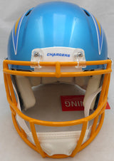 LaDainian Tomlinson Autographed Blue Flash Full Size Speed Authentic Helmet San Diego Chargers "HOF 17" (Smudged) Beckett BAS QR #BH038582