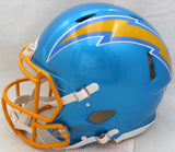 LaDainian Tomlinson Autographed Blue Flash Full Size Speed Authentic Helmet San Diego Chargers "HOF 17" (Smudged) Beckett BAS QR #BH038582