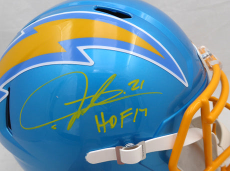 LaDainian Tomlinson Autographed Blue Flash Full Size Speed Replica Helmet San Diego Chargers "HOF 17" Beckett BAS QR #BH038600
