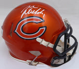 Justin Fields Autographed Orange Flash Speed Mini Helmet Chicago Bears Beckett BAS QR #W176085