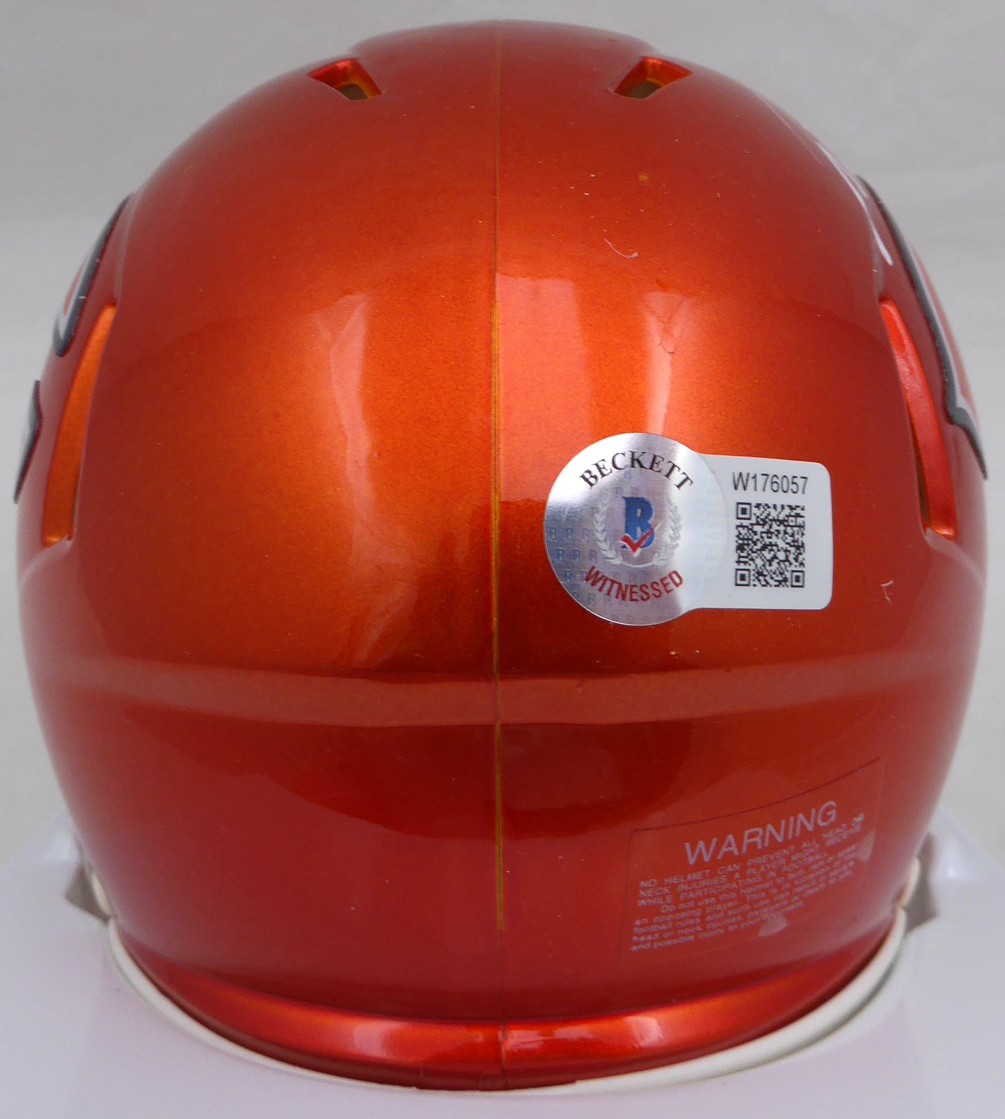 Justin Fields Autographed Orange Flash Speed Mini Helmet Chicago Bears Beckett BAS QR #W176057