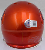 Justin Fields Autographed Orange Flash Speed Mini Helmet Chicago Bears Beckett BAS QR #W176057