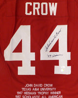 Texas A&M Aggies John David Crow Autographed Maroon Jersey "57 Heisman" JSA #W419527