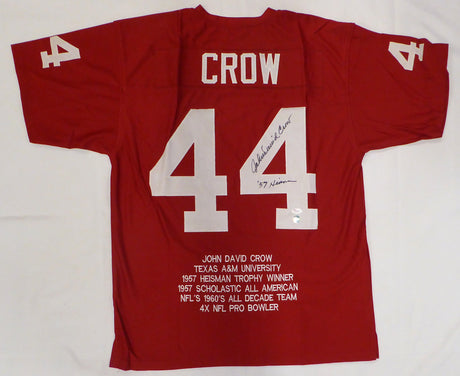 Texas A&M Aggies John David Crow Autographed Maroon Jersey "57 Heisman" JSA #W419527