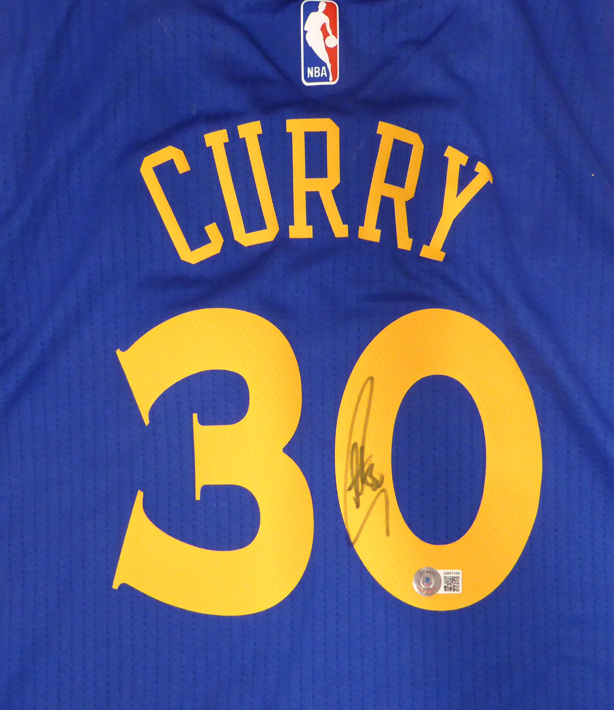 Golden State Warriors Stephen Curry Autographed Blue Nike Jersey Beckett BAS QR #AB01380