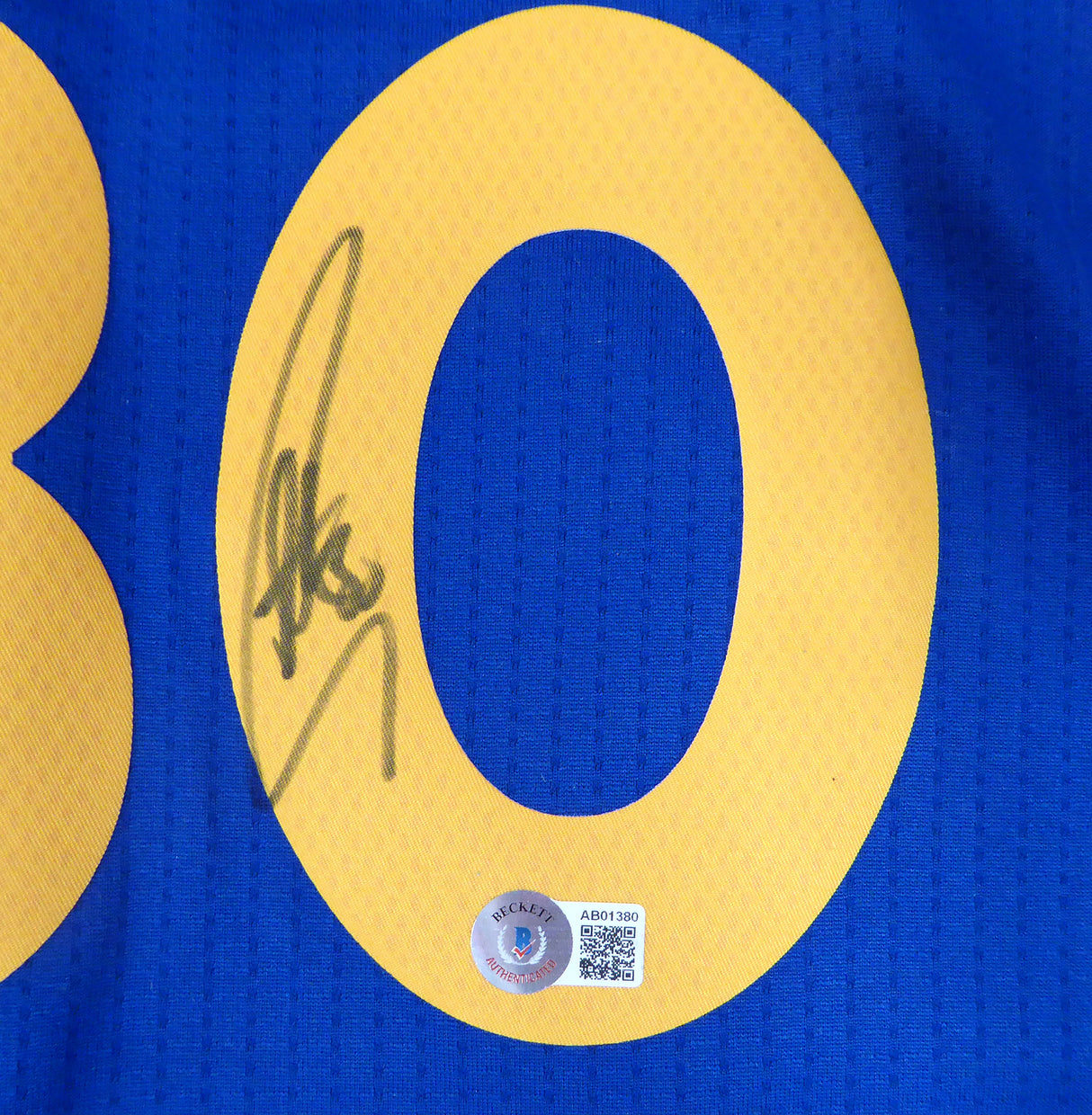 Golden State Warriors Stephen Curry Autographed Blue Nike Jersey Beckett BAS QR #AB01380