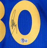 Golden State Warriors Stephen Curry Autographed Blue Nike Jersey Beckett BAS QR #AB01380
