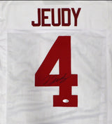 Alabama Crimson Tide Jerry Jeudy Autographed White Jersey Beckett BAS #S32274