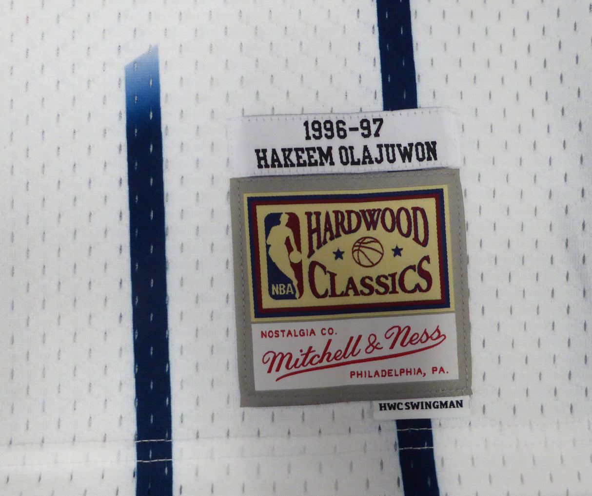 Houston Rockets Hakeem Olajuwon Autographed White Authentic Mitchell & Ness Jersey Fanatics Holo #QL84419581