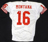 San Francisco 49ers Joe Montana Autographed White Wilson Authentic Game Model Jersey Beckett BAS QR #BP55356