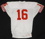 San Francisco 49ers Joe Montana Autographed White Wilson Authentic Game Model Jersey Beckett BAS QR #BP55356