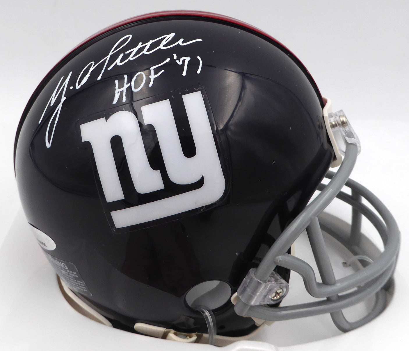 Y.A. Tittle Autographed New York Giants Mini Helmet "HOF 71" TriStar Holo #7798955
