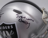 DJ D.J. Turner Autographed Las Vegas Raiders Mini Helmet "Just Win Baby" Beckett BAS QR #2W133361