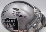 DJ D.J. Turner Autographed Las Vegas Raiders Mini Helmet "Just Win Baby" Beckett BAS QR #2W133220