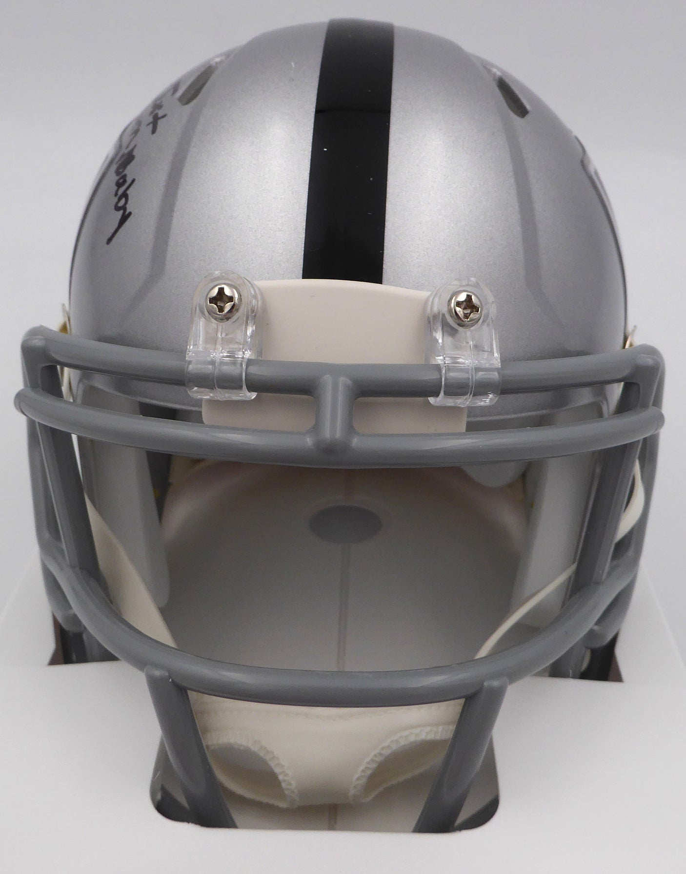 DJ D.J. Turner Autographed Las Vegas Raiders Mini Helmet "Just Win Baby" Beckett BAS QR #2W133220