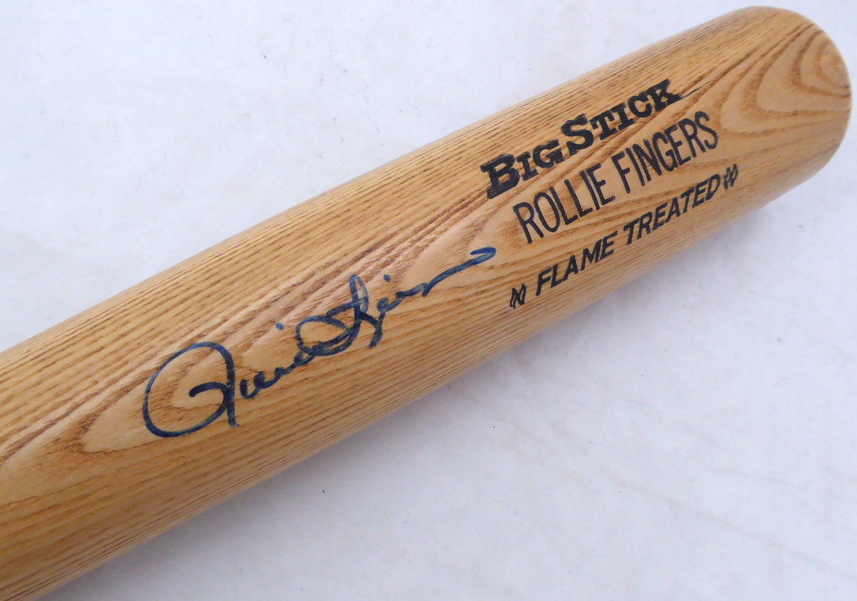 Rollie Fingers Autographed Adirondack Bat Oakland A's Beckett BAS QR #BK44598