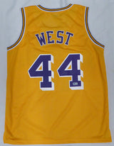 Los Angeles Lakers Jerry West Autographed Yellow Jersey Beckett BAS QR #BP45965