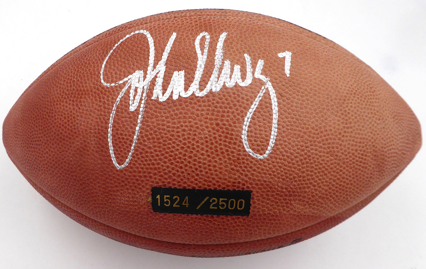 John Elway Autographed NFL Leather Football Limited Edition Denver Broncos Beckett BAS QR #BP55351