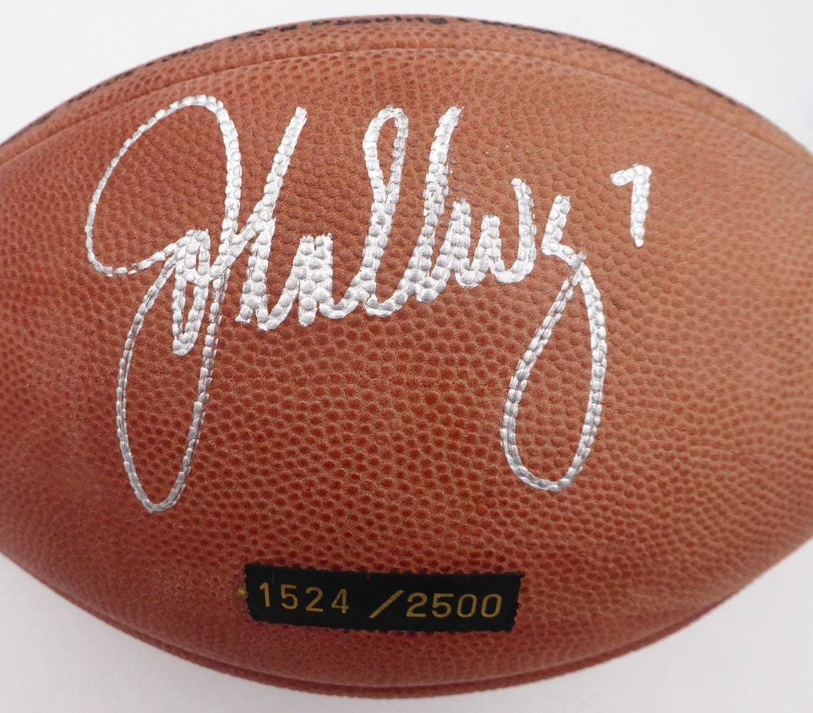 John Elway Autographed NFL Leather Football Limited Edition Denver Broncos Beckett BAS QR #BP55351