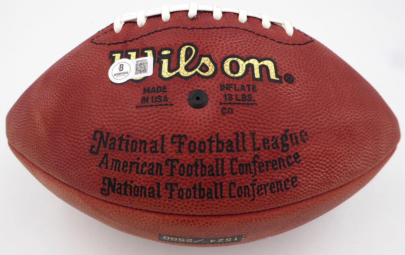 John Elway Autographed NFL Leather Football Limited Edition Denver Broncos Beckett BAS QR #BP55351