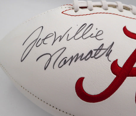 Joe Willie Namath Autographed White Logo Football Alabama Crimson Tide JSA #WP424451