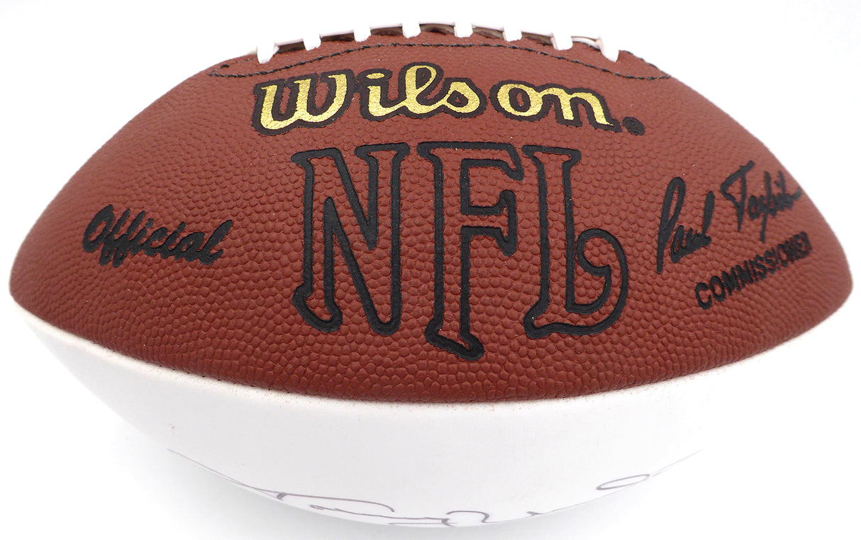 Johnny Unitas Autographed White Panel Football Baltimore Colts Beckett BAS #AB08921