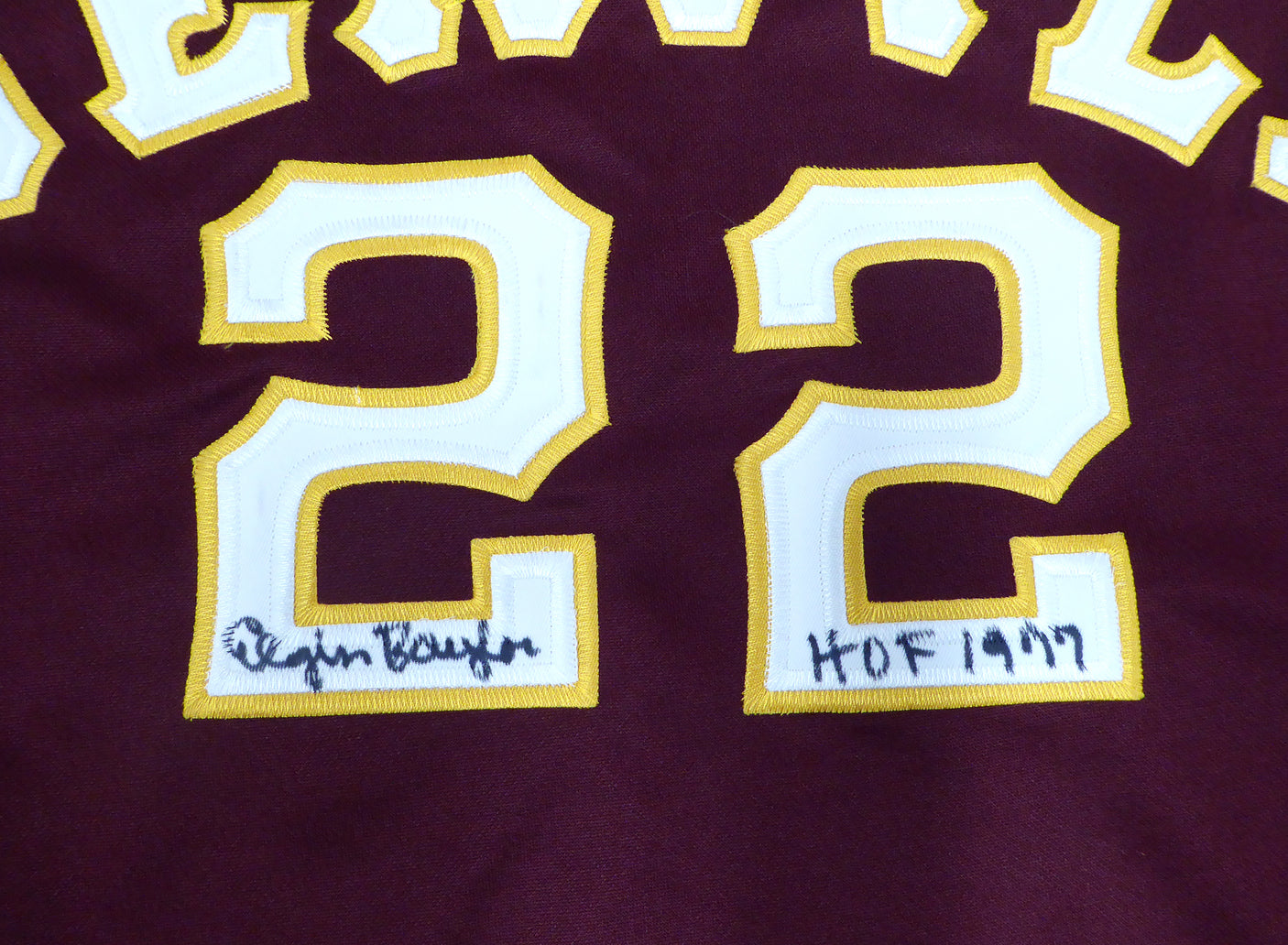 Seattle University Chieftains Elgin Baylor Autographed Maroon Hardwood Legends Jersey "HOF 1977" Beckett BAS QR #BN14529