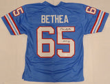 Houston Oilers Elvin Bethea Autographed Blue Jersey "HOF 03" JSA #WIT690425