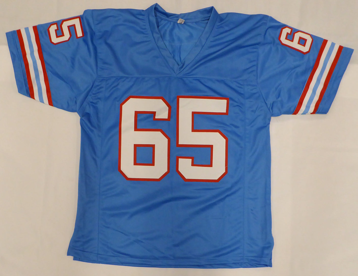 Houston Oilers Elvin Bethea Autographed Blue Jersey "HOF 03" JSA #WIT690425