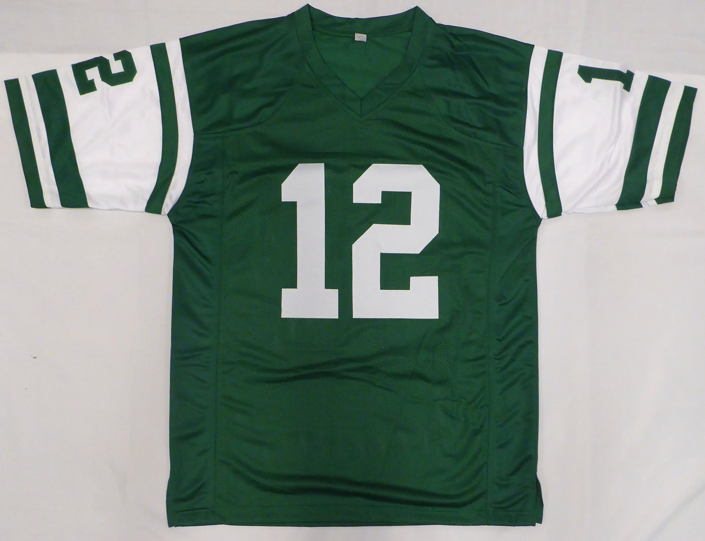New York Jets Joe Namath Autographed Green Jersey Beckett BAS QR #1W535621
