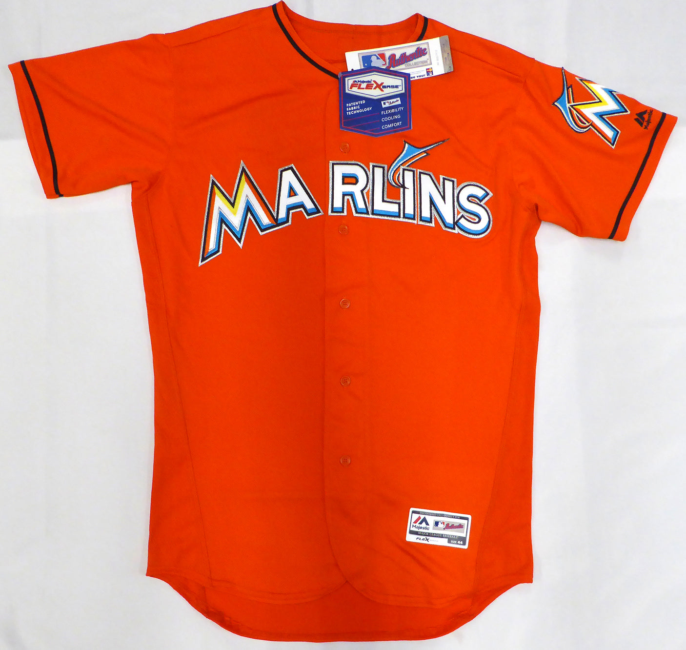 Miami Marlins Ichiro Suzuki Autographed Orange Majestic Flex Base Jersey IS Holo SKU #237034