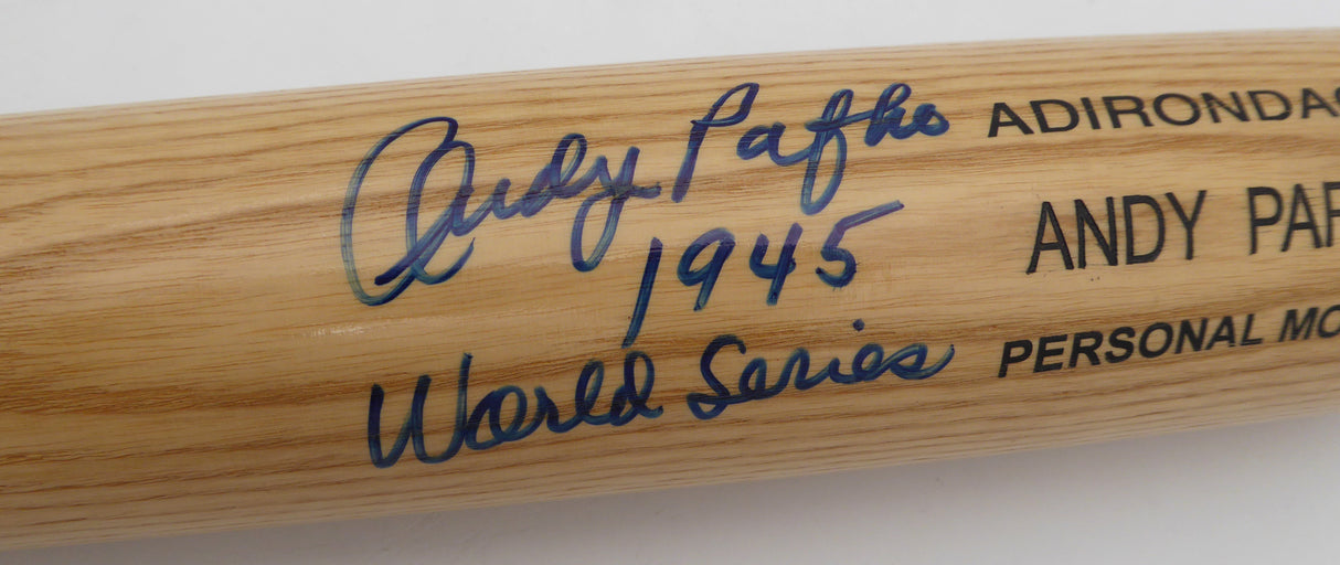 Andy Pafko Autographed Adirondack Bat Chicago Cubs "1945 World Series" Beckett BAS QR #BM00474