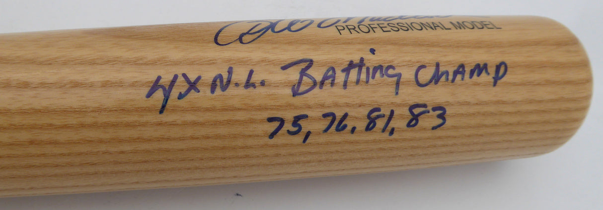 Bill Madlock Autographed Rawlings Bat Chicago Cubs, Pittsburgh Pirates "4X NL Batting Champ 75,76,81,83" Beckett BAS QR #BM00446