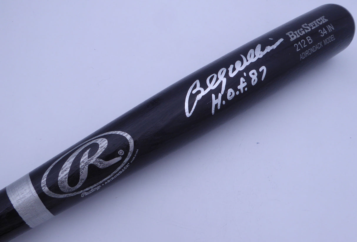 Billy Williams Autographed Rawlings Bat Chicago Cubs "HOF 87" (Light Auto) Beckett BAS QR #BM00456