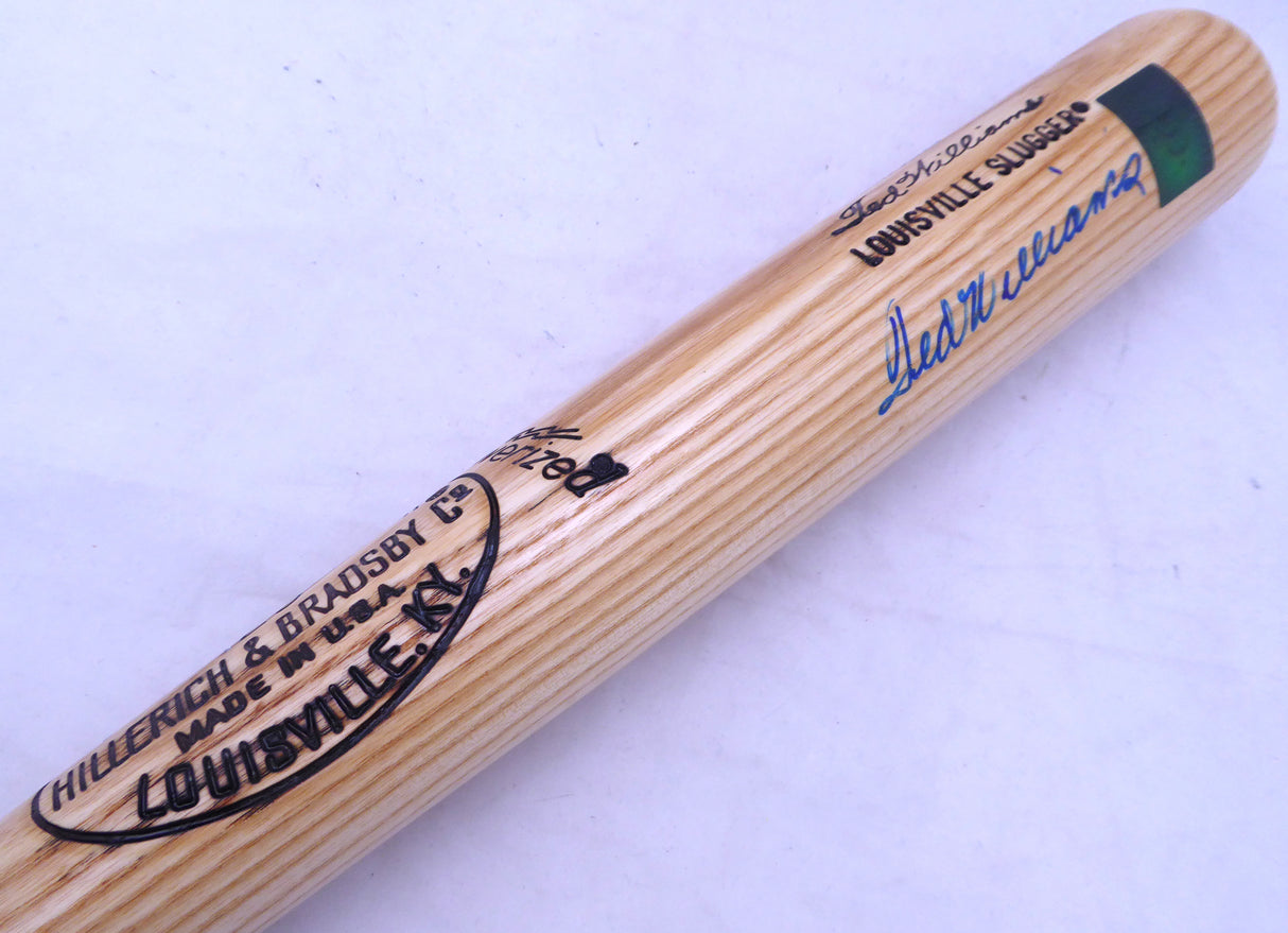 Ted Williams Autographed Blonde Louisville Slugger Bat Boston Red Sox "HOF 89" Beckett BAS #A53572
