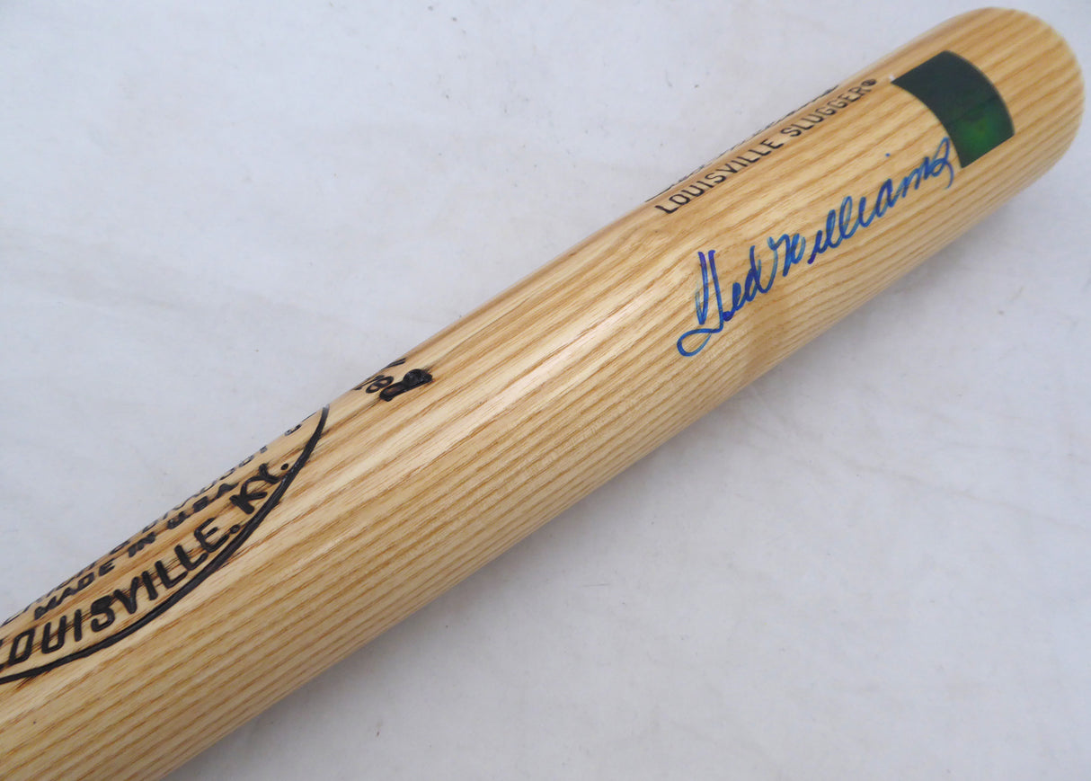 Ted Williams Autographed Blonde Louisville Slugger Bat Boston Red Sox Beckett BAS #A53575