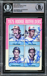 Jim Rice & Others Autographed 1975 Topps Rookie Card #616 Signed By All 4 Beckett BAS #16545449