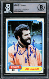 Lyle Alzado Autographed 1981 Topps Card #505 Cleveland Browns Beckett BAS #16545455