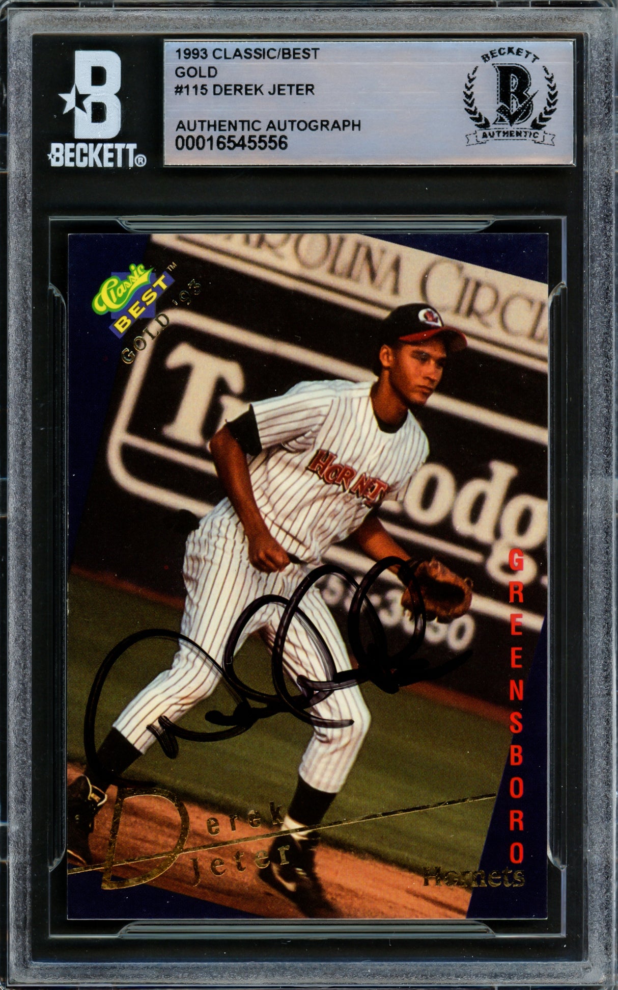 Derek Jeter Autographed 1993 Classic Best Gold Rookie Card #115 New York Yankees Beckett BAS #16545556