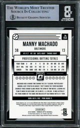 Manny Machado Autographed 2018 Donruss Optic Card #154 Baltimore Orioles Beckett BAS #16545601