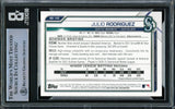 Julio Rodriguez Autographed 2021 Bowman Draft Card #BD145 Seattle Mariners Beckett BAS #16545716