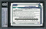 Julio Rodriguez Autographed 2021 Bowman Chrome Draft Card #BDC145 Seattle Mariners Beckett BAS #16545720