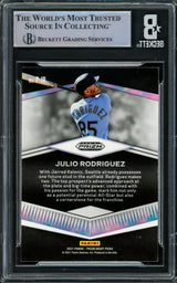 Julio Rodriguez Autographed 2021 Panini Prizm Prospects Rookie Card #P-JR Seattle Mariners Beckett BAS #16545726