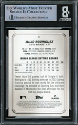Julio Rodriguez Autographed 2022 Bowman Platinum Ice Foil Rookie Card #41 Seattle Mariners Beckett BAS #16545738