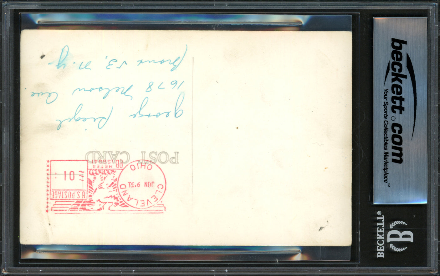 Harry Simpson Autographed 1951 Postcard Cleveland Indians Beckett BAS #16545939