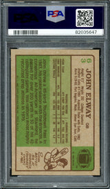 John Elway Autographed 1984 Topps Rookie Card #63 Denver Broncos PSA 7 Auto Grade Gem Mint 10 PSA/DNA #82035647