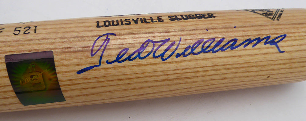 Ted Williams Autographed Louisville Slugger Game Model Bat Boston Red Sox #/521 Beckett BAS QR #AE85507