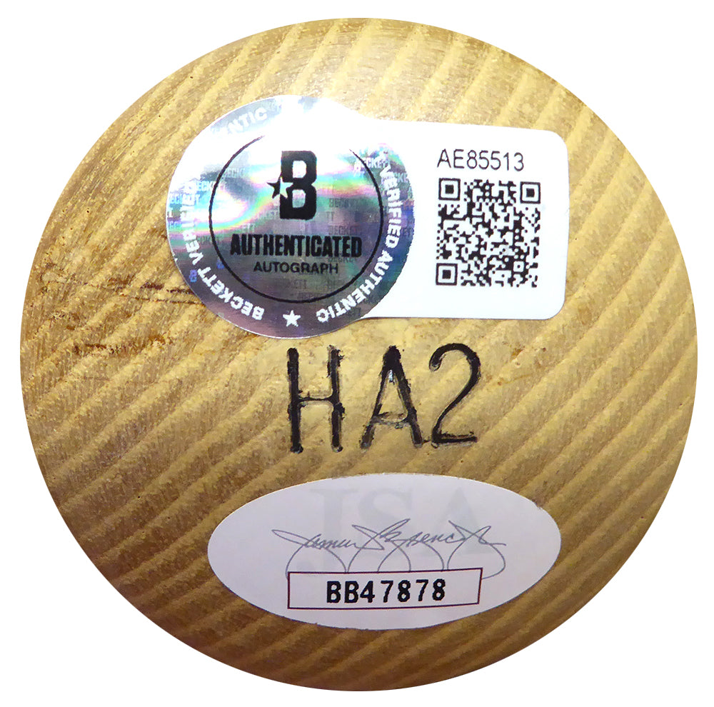 Hank Aaron Autographed Louisville Slugger Bat Atlanta Braves Beckett BAS QR #AE85513