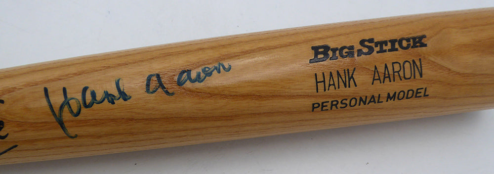 Hank Aaron Autographed Adirondack Bat Atlanta Braves Beckett BAS QR #AE49003